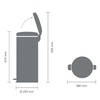 image:imageBrabantia 114748 Pedal Bin newIcon with Metal Inner Bucket 30 Litre  WhiteBrilliant Steel