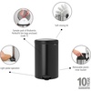 image:imageBrabantia New Icon Step Trash Can 53 GalMatt Black Soft Closing Kitchen GarbageRecycling Can with Removable BucketMatt Black