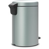 image:imageBrabantia New Icon Step Trash Can 53 GalMatt Black Soft Closing Kitchen GarbageRecycling Can with Removable BucketMetallic Mint