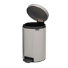 image:imageBrabantia NewIcon Pedal Bin 53 Gallon20L Soft Gray SoftClosing Kitchen Garbage Can StepOn Trash Can with Removable Inner Bucket PerfectFit Trash Bag Pack IncludedSoft Gray