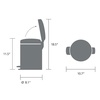 image:imageBrabantia NewIcon Pedal Bin 53 Gallon20L Soft Gray SoftClosing Kitchen Garbage Can StepOn Trash Can with Removable Inner Bucket PerfectFit Trash Bag Pack IncludedSoft Gray
