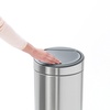 image:imageBrabantia PressTop Kitchen Trash Can with Flat Back  Matt Steel FPP  106 Gallon  40L  Home Trash Can with SoftTouch StayOpen Lid amp Removable Inner Bucket  Flat Against Wall   Trash BagsMatt Steel FFP