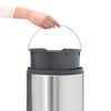 image:imageBrabantia PressTop Kitchen Trash Can with Flat Back  Matt Steel FPP  106 Gallon  40L  Home Trash Can with SoftTouch StayOpen Lid amp Removable Inner Bucket  Flat Against Wall   Trash BagsMatt Steel FFP
