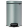image:imageBrabantia New Icon Step Trash Can 53 GalMatt Black Soft Closing Kitchen GarbageRecycling Can with Removable BucketMetallic Mint
