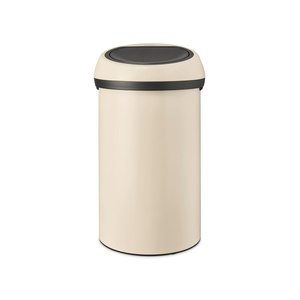 image:imageBrabantia 16 Gallon Large Kitchen Touch Bin Matt BlackBrilliant Steel Lid Removable Lid SoftTouch Open Easy Clean Rubbish Food Waste BinSoft Beige