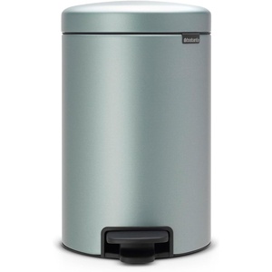 image:imageBrabantia New Icon Step Trash Can 53 GalMatt Black Soft Closing Kitchen GarbageRecycling Can with Removable BucketMetallic Mint