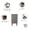 image:imageBrabantia  Bo Small Waste Trash Can Hi 11 Gal with SoftClose Lid Removable Inner Bucket and Transport Grip  Ideal for Bathroom Bedroom and Home Office  Platinum
