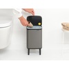 image:imageBrabantia  Bo Small Waste Trash Can Hi 11 Gal with SoftClose Lid Removable Inner Bucket and Transport Grip  Ideal for Bathroom Bedroom and Home Office  Platinum