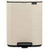 image:imageBrabantia Bo Pedal Bin 32 Gallon12L Lilac Pink SoftClosing Kitchen Garbage Can StepOn Trash Can with Removable Inner Bucket PerfectFit Trash Bag Pack IncludedSoft Beige