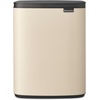 image:imageBrabantia Bo Small LiftOpen Trash Can  32 Gal  12L  Soft Beige  Free Standing Bedroom Bathroom Nursery Trash Can Removable Inner Bucket NonSlip Base  Trash BagsSoft Beige