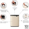 image:imageBrabantia Bo Small LiftOpen Trash Can  32 Gal  12L  Soft Beige  Free Standing Bedroom Bathroom Nursery Trash Can Removable Inner Bucket NonSlip Base  Trash BagsSoft Beige