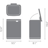 image:imageBrabantia Bo Small LiftOpen Trash Can  32 Gal  12L  Soft Beige  Free Standing Bedroom Bathroom Nursery Trash Can Removable Inner Bucket NonSlip Base  Trash BagsMatt Black