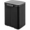 image:imageBrabantia Bo Small LiftOpen Trash Can  32 Gal  12L  Soft Beige  Free Standing Bedroom Bathroom Nursery Trash Can Removable Inner Bucket NonSlip Base  Trash BagsMatt Black