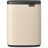 image:imageBrabantia Bo Small LiftOpen Trash Can  32 Gal  12L  Soft Beige  Free Standing Bedroom Bathroom Nursery Trash Can Removable Inner Bucket NonSlip Base  Trash BagsSoft Beige
