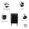 image:imageBrabantia Bo Small LiftOpen Trash Can with Raised Legs  18 Gal  7L  Matt Black  Free Standing Bedroom Bathroom Nursery Trash Can Removable Inner Bucket NonSlip Feet   Trash Bags