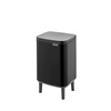 image:imageBrabantia Bo Small LiftOpen Trash Can with Raised Legs  18 Gal  7L  Matt Black  Free Standing Bedroom Bathroom Nursery Trash Can Removable Inner Bucket NonSlip Feet   Trash Bags