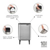 image:imageBrabantia Bo Small LiftOpen Trash Can with Raised Legs  18 Gal  7L  Matt Steel FPP  Free Standing Bedroom Bathroom Nursery Trash Can Removable Inner Bucket NonSlip Feet   Trash Bags