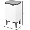 image:imageBrabantia Bo Small LiftOpen Trash Can with Raised Legs  18 Gal  7L  White  Free Standing Bedroom Bathroom Nursery Trash Can Removable Inner Bucket NonSlip Feet   Trash Bags