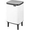 image:imageBrabantia Bo Small LiftOpen Trash Can with Raised Legs  18 Gal  7L  White  Free Standing Bedroom Bathroom Nursery Trash Can Removable Inner Bucket NonSlip Feet   Trash Bags