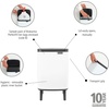 image:imageBrabantia Bo Small LiftOpen Trash Can with Raised Legs  18 Gal  7L  White  Free Standing Bedroom Bathroom Nursery Trash Can Removable Inner Bucket NonSlip Feet   Trash Bags