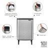 image:imageBrabantia Bo Small LiftOpen Trash Can with Raised Legs  32 Gal  12L  Matt Steel FPP  Free Standing Bedroom Bathroom Nursery Trash Can Removable Inner Bucket NonSlip Feet   Trash Bags