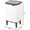 image:imageBrabantia Bo Small LiftOpen Trash Can with Raised Legs  32 Gal  12L  White  Free Standing Bedroom Bathroom Nursery Trash Can Removable Inner Bucket NonSlip Feet   Trash Bags
