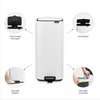 image:imageBrabantia Bo StepOn 8 Gallon Square Trash Can  White  LightPedal SoftClose Kitchen Trash Can Removable Inner Bucket NonSlip Base  Sample Trash Bags IncludedWhite