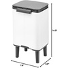 image:imageBrabantia Bo XS Lift Open Trash Can with Raised Legs  11 Gal  4L  White  Free Standing Bedroom Bathroom Nursery Trash Can Removable Inner Bucket NonSlip Feet   Trash Bags