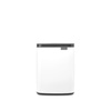 image:imageBrabantia Bo Small LiftOpen Trash Can  18 Gal  7L  Matt Steel FPP  WallMountableFree Standing Bedroom Bathroom Nursery Trash Can Removable Inner Bucket NonSlip Base  Trash BagsWhite