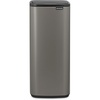 image:imageBrabantia Bo Touch Top 8 Gallon Square Trash Can  Mineral Infinite Gray  SoftTouch Kitchen Trash Can Removable Inner Bucket NonSlip Base  Sample Trash Bags IncludedPlatinum
