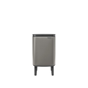 image:imageBrabantia  Bo Small Waste Trash Can Hi 11 Gal with SoftClose Lid Removable Inner Bucket and Transport Grip  Ideal for Bathroom Bedroom and Home Office  Platinum