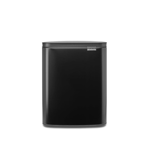 image:imageBrabantia Bo Small LiftOpen Trash Can  32 Gal  12L  Matt Black  Free Standing Bedroom Bathroom Nursery Trash Can Removable Inner Bucket NonSlip Base  Trash BagsMatt Black