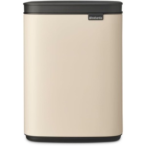 image:imageBrabantia Bo Small LiftOpen Trash Can  32 Gal  12L  Soft Beige  Free Standing Bedroom Bathroom Nursery Trash Can Removable Inner Bucket NonSlip Base  Trash BagsSoft Beige