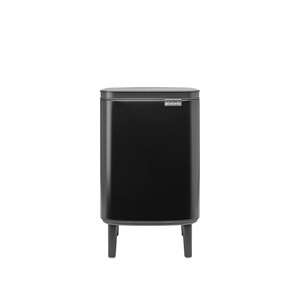 image:imageBrabantia Bo Small LiftOpen Trash Can with Raised Legs  18 Gal  7L  Matt Black  Free Standing Bedroom Bathroom Nursery Trash Can Removable Inner Bucket NonSlip Feet   Trash Bags