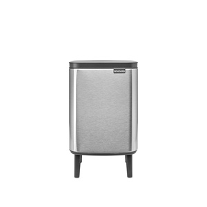 image:imageBrabantia Bo Small LiftOpen Trash Can with Raised Legs  18 Gal  7L  Matt Steel FPP  Free Standing Bedroom Bathroom Nursery Trash Can Removable Inner Bucket NonSlip Feet   Trash Bags