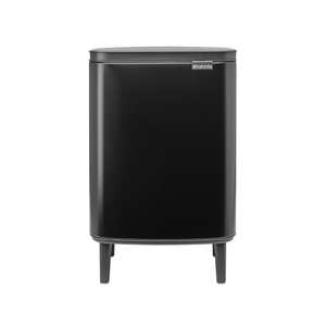 image:imageBrabantia Bo Small LiftOpen Trash Can with Raised Legs  32 Gal  12L  Matt Black  Free Standing Bedroom Bathroom Nursery Trash Can Removable Inner Bucket NonSlip Feet   Trash Bags