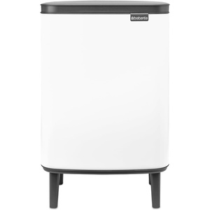 image:imageBrabantia Bo Small LiftOpen Trash Can with Raised Legs  32 Gal  12L  White  Free Standing Bedroom Bathroom Nursery Trash Can Removable Inner Bucket NonSlip Feet   Trash Bags