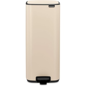 image:imageBrabantia Bo StepOn 8 Gallon Square Trash Can  White  LightPedal SoftClose Kitchen Trash Can Removable Inner Bucket NonSlip Base  Sample Trash Bags IncludedSoft Beige