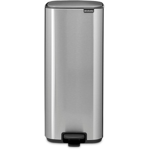 image:imageBrabantia Bo StepOn 8 Gallon Square Trash Can  White  LightPedal SoftClose Kitchen Trash Can Removable Inner Bucket NonSlip Base  Sample Trash Bags IncludedMatt Steel FPP