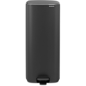 image:imageBrabantia Bo StepOn 8 Gallon Square Trash Can  White  LightPedal SoftClose Kitchen Trash Can Removable Inner Bucket NonSlip Base  Sample Trash Bags IncludedMineral Infinite Gray