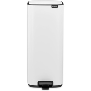 image:imageBrabantia Bo StepOn 8 Gallon Square Trash Can  White  LightPedal SoftClose Kitchen Trash Can Removable Inner Bucket NonSlip Base  Sample Trash Bags IncludedWhite