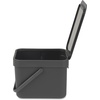 image:imageBrabantia Sort amp Go Food Waste Bin 16 Gallons 6LGray SpaceEfficient Plastic Recycling Bin with Handle Removable and StayOpen Lid Easy to Clean Kitchen Compost Caddy without Nooks and RimsGray