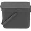 image:imageBrabantia Sort amp Go Food Waste Bin 16 Gallons 6LGray SpaceEfficient Plastic Recycling Bin with Handle Removable and StayOpen Lid Easy to Clean Kitchen Compost Caddy without Nooks and RimsGray