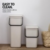 image:imageBrabantia Sort amp Go Recycle Bin 08 Gallon3L Soft Beige SpaceEfficient Recycle Container with Handle Kitchen Garbage Can with Removable StayOpen Lid EasytoClean Trash Can for KitchenSoft Beige