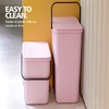 image:imageBrabantia Sort amp Go Recycle Bin 08 Gallon3L Soft Beige SpaceEfficient Recycle Container with Handle Kitchen Garbage Can with Removable StayOpen Lid EasytoClean Trash Can for KitchenLilac Pink