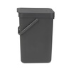 image:imageBrabantia Sort amp Go Recycling Trash Can 32 Gallons 12LGray SpaceEfficient Plastic Garbage Can with Handle Removable and StayOpen Lid Easy to Clean Kitchen Bin Without Nooks and RimsGray