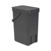 image:imageBrabantia Sort amp Go Recycling Trash Can 32 Gallons 12LGray SpaceEfficient Plastic Garbage Can with Handle Removable and StayOpen Lid Easy to Clean Kitchen Bin Without Nooks and RimsGray