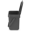 image:imageBrabantia Sort amp Go Waste Trash Can 08 Gallons 3LGray SpaceEfficient Plastic Recycling Bin with Handle Removable and StayOpen Lid Easy to Clean Kitchen Compost Caddy Without Nooks and Rims