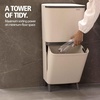 image:imageBrabantia SortUp Hi Recycling Bin with Raised Legs  2 Removable Compartments  53  66 Gal  Dark Gray  Slim amp Tall Kitchen Trash Can Garbage Can with SoftClose LidSoft Beige