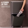 image:imageBrabantia SortUp Hi Recycling Bin with Raised Legs  2 Removable Compartments  53  66 Gal  Dark Gray  Slim amp Tall Kitchen Trash Can Garbage Can with SoftClose LidDark Gray